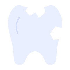 Broken Tooth Flat Multicolor Icon