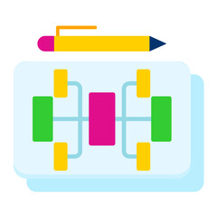 Mind Mapping Flat Multicolor Icon