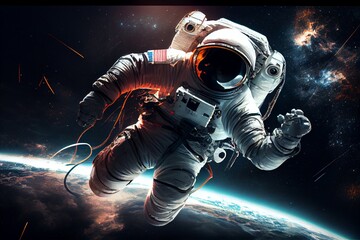 Fototapeta na wymiar Astronaut in outer space. Generative AI, Generative, AI