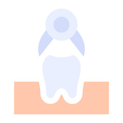 Tooth Extraction Flat Multicolor Icon