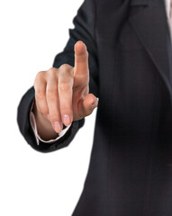 Businessman Finger Pressing an Imaginary Button