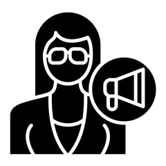 Female Influencer Glyph Icon