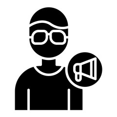 Male Influencer Glyph Icon