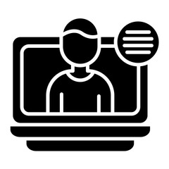 Male Blogger Glyph Icon