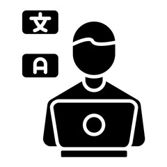 Freelance Translator Glyph Icon