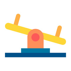 Seesaw Flat Multicolor Icon