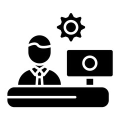 Outsource Management Glyph Icon