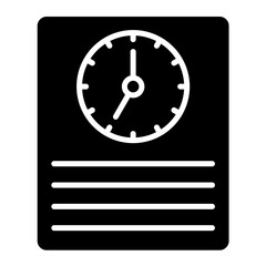 Time Tracking Glyph Icon