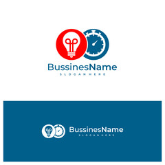 Fototapeta premium Bulb Time logo vector template. Creative Bulb logo design concepts