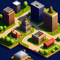 isometric view of the city