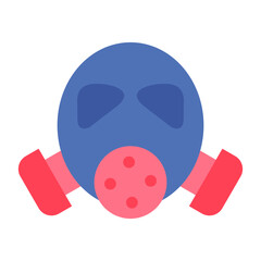 Fireman Mask Flat Multicolor Icon