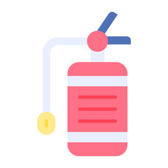 Fire Extinguisher Flat Multicolor Icon