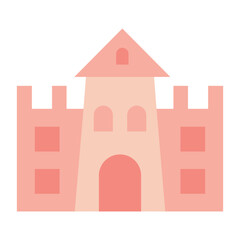 Sand Castle Flat Multicolor Icon