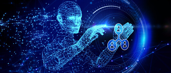 Business, Technology, Internet and network concept. Human Resources HR management recruitment employment headhunting concept. 3d illustration