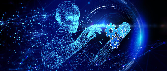 Business, Technology, Internet and network concept. Automation Software Technology Process System. 3d illustration