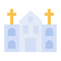 Obraz premium Church Flat Multicolor Icon