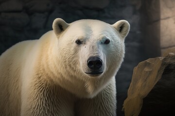Obraz na płótnie Canvas White bear close up, ai generative.