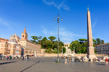 Naklejka premium Piazza del Popolo square in Rome, Italy