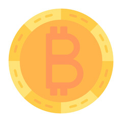 Bitcoin Flat Multicolor Icon