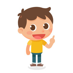 A child is talking without being shy.