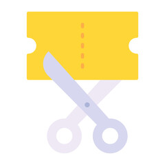 Cutting Clothes Flat Multicolor Icon