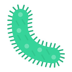 Bacteria Flat Multicolor Icon