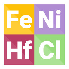 Periodic Table Flat Multicolor Icon