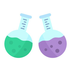 Flasks Flat Multicolor Icon