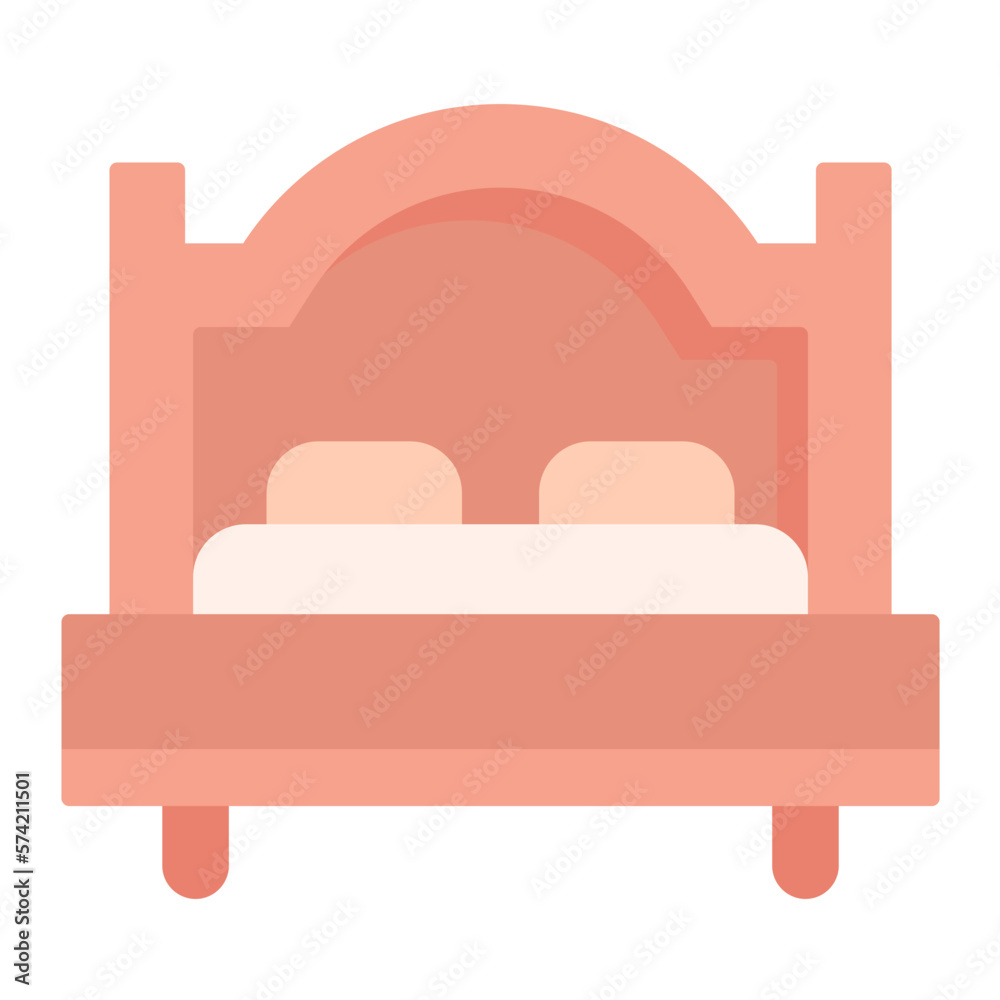 Poster Bed Flat Multicolor Icon