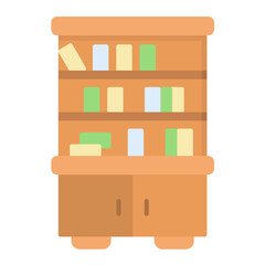 Book Case Flat Multicolor Icon