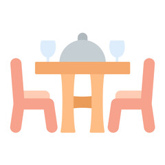 Dining Table Flat Multicolor Icon
