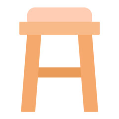 Stool Flat Multicolor Icon