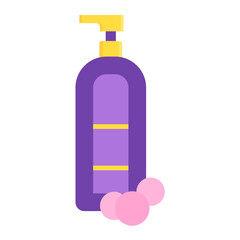 Shampoo Hair Flat Multicolor Icon