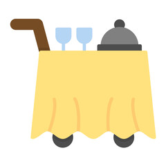 Room Service Flat Multicolor Icon