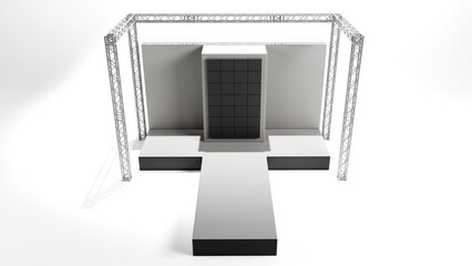 3D rendering of the stage show and truss construction for concert performance business