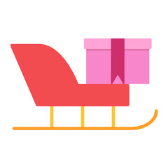 Sleigh Flat Multicolor Icon