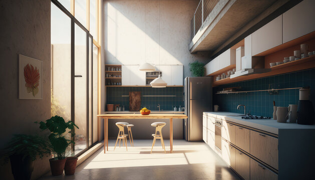 interior of stylish kitchen