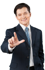 Portrait of young handsome businessman isolated on white background