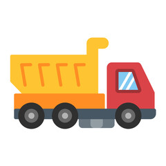 Dump Truck Flat Multicolor Icon