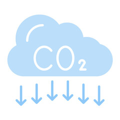 CO2 Pollution Flat Multicolor Icon