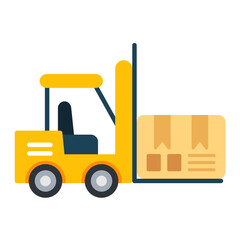 Forklift Flat Multicolor Icon