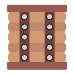 Wooden Box Flat Multicolor Icon