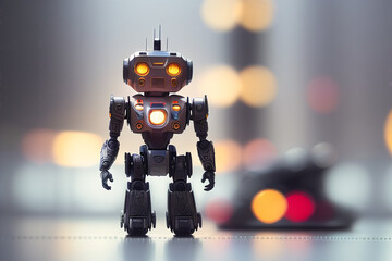 Robot in space fantasy, illustration. Generative AI