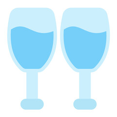 Drink Glass Flat Multicolor Icon
