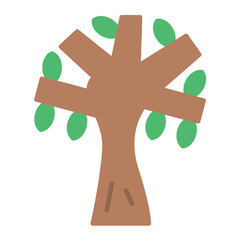 Obraz premium Tree Branch Flat Multicolor Icon