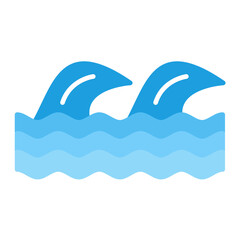 Sea Wave Flat Multicolor Icon