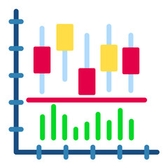 Candlestick Chart Flat Multicolor Icon