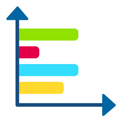 Horizontal Bar Chart Flat Multicolor Icon