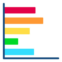 Obraz premium Horizontal Bars showing Progress Flat Multicolor Icon