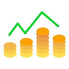 Rising Economy Flat Multicolor Icon